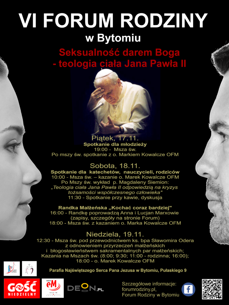 Plakat z programem VI Forum Rodziny w Bytomiu