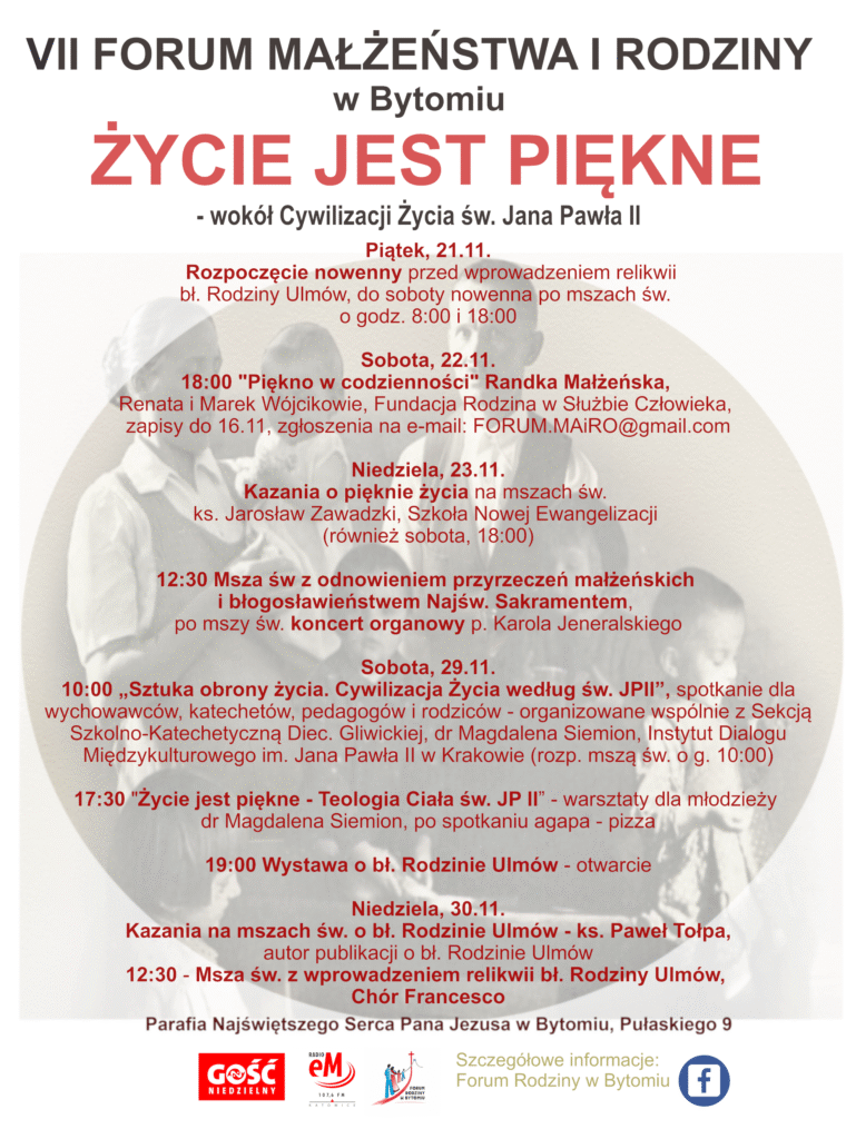Plakat VII Forum Rodziny w Bytomiu